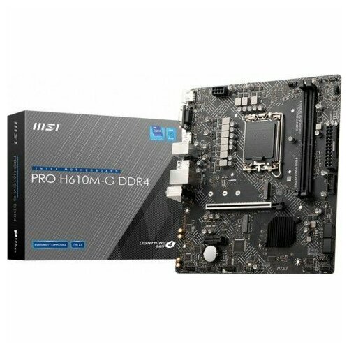 Материнская плата MSI PRO H610M-G Soc-1700 Intel H610 2xDDR5 mATX AC`97 8ch(7.1) GbLAN+VGA+HDMI+DP