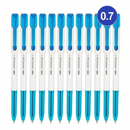 Ручка шариковая неавтоматическая Deli синяя толщина линии 0.7 мм, 1407945