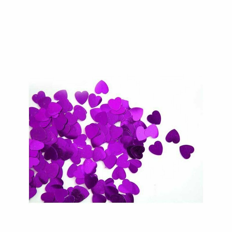 Конфетти 14гр 0,5см "Сердечки" фиолетовые