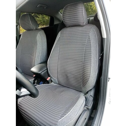 Чехлы Kia Rio 18- седан жаккардвелюр боковая поддержка черные Лидер 4596₽