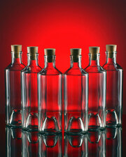 Бутылка стеклянная для воды, масла, настоек с пробкой, Боня, KHome, бесцветная, 0,5 л, 6 шт