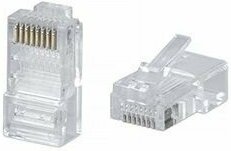 Коннектор Cabeus 8P8C RJ-45 под витую пару, категория 5e, универсальный (для одножильного и многожильного кабеля) для проводников с толщиной