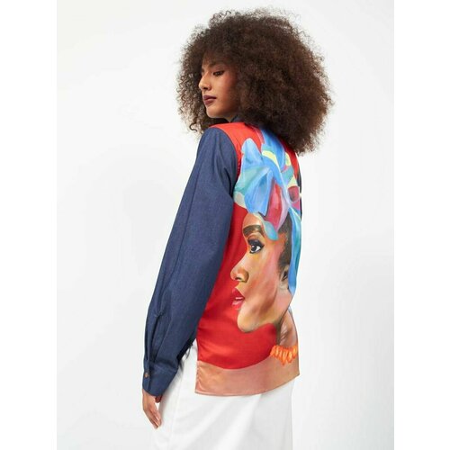 фото Рубашка , размер m-l, коралловый, синий art&wear