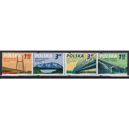 Почтовые марки Польша 2008г. Польские мосты Мосты MNH почтовые марки китай 2000г автодорожные мосты через реку янцзы мосты mnh