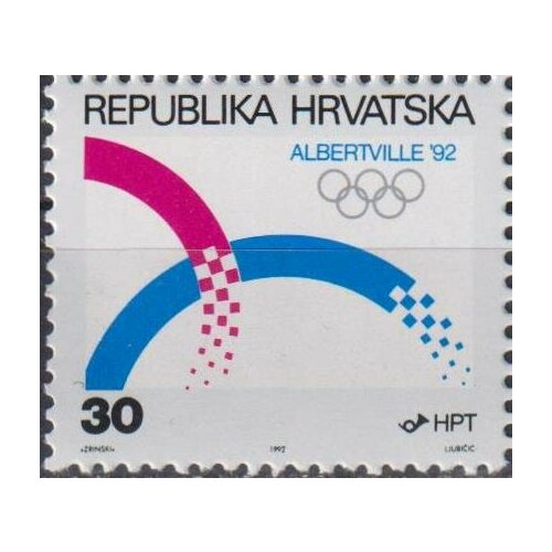 Почтовые марки Хорватия 1992г. Зимние Олимпийские игры - Альбервиль Олимпийские игры MNH почтовые марки россия 1992г xvi зимние олимпийские игры олимпийские игры зимние олимпийские игры лыжники mnh