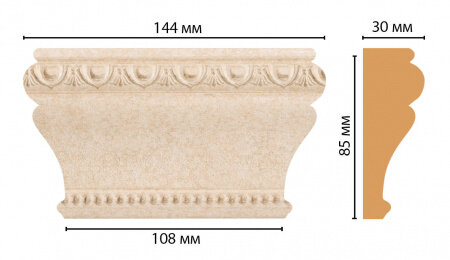 Капитель Decomaster D202-18D В144хШ85хД30 мм / Декомастер.