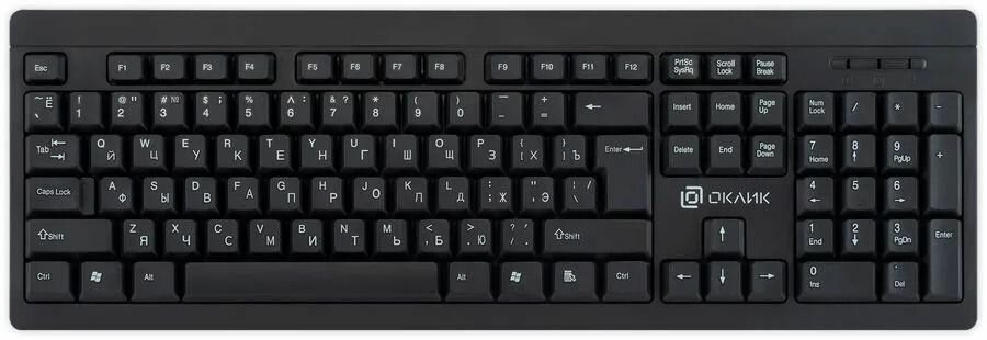 Клавиатура OKLICK 95KW черный USB беспроводная (1788287)