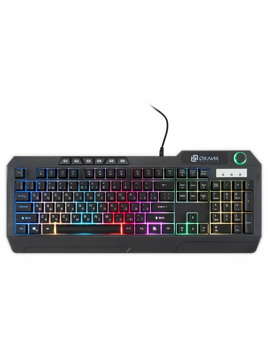 Клавиатура Оклик 715G черный USB Multimedia for gamer LED — фото 15