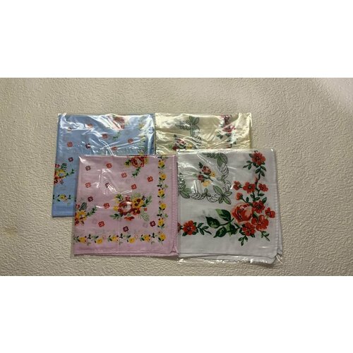 Носовой платок , 5 шт., бежевый, розовый