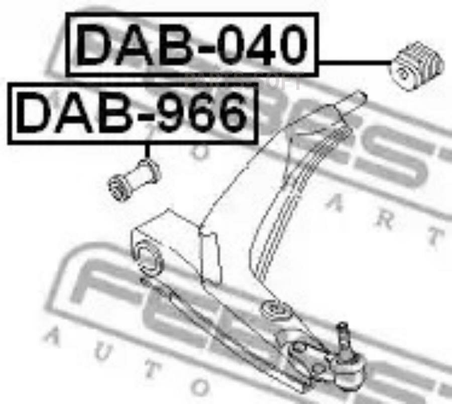 FEBEST DAB-966 Сайлентблок (передний) переднего рычага L=R DAEWOO Lanos/Nexia/Espero/OPEL Kadett E FEBEST DAB-966