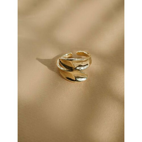 фото Кольцо кольцо регулируемое "антик" в золотом цвете, безразмерное, ширина 20 мм, золотой 6.11 store