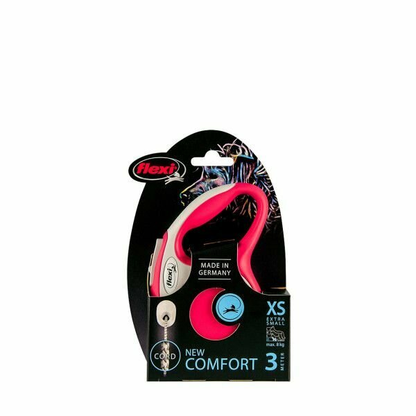 Рулетка для собак Flexi New Comfort XS, до 8 кг, цвет: черный/розовый, 3м - фото №13