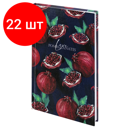 Комплект 22 шт, Блокнот А5 (134х206 мм), 80 л, твёрдый, клетка, STAFF, Гранаты, 114411