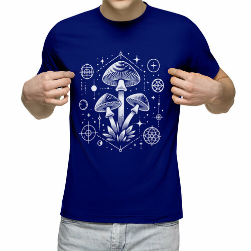 Футболка Us Basic, размер 2XL, синий мужская футболка грибы с глазами мухоморы s черный
