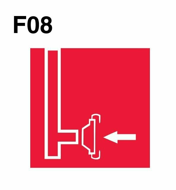 Знаки пожарной безопасности светящийся фотолюминисцентный F08 Пожарный сухотрубный стояк ГОСТ 12.4.026-2015 100мм 1шт