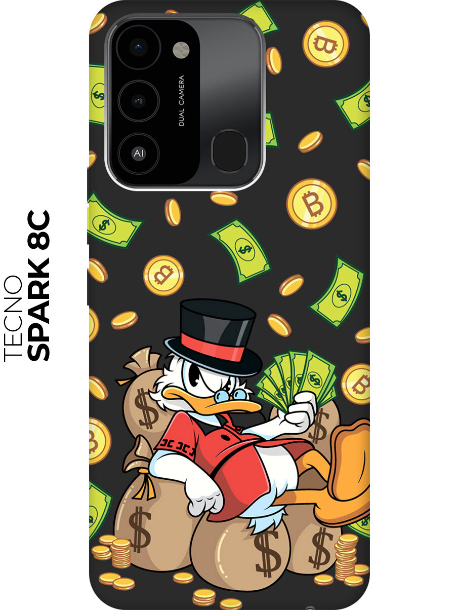 Матовый чехол Rich Scrooge для Tecno Spark 8C / Go 2022 / Техно Спарк 8С / Го 2022 с 3D эффектом