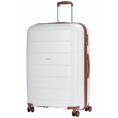 Чемодан Robinzon Malta, 98 л, размер L, коричневый, белый чемодан robinzon malta 98 л размер l серый