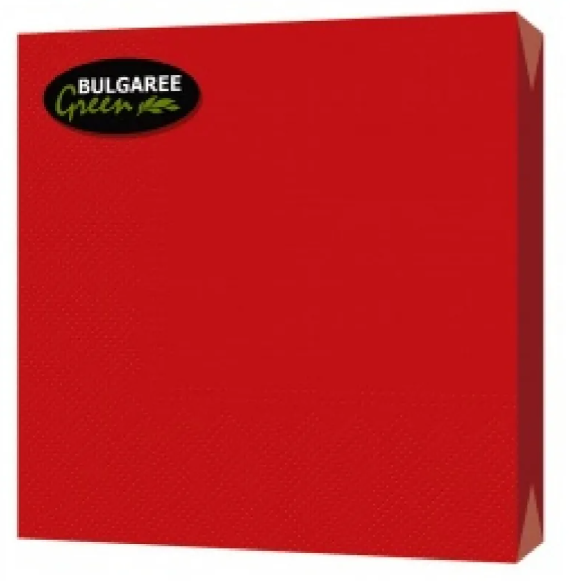 Салфетки бумажные Bgreen Красные, 3сл, 20 шт, 33х33 см. - фотография № 3