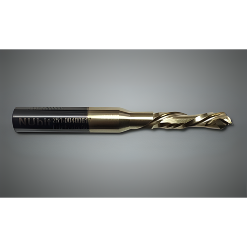 Твердосплавная фреза Nubit Compression Spiral 251-00400618 по пластику и дереву | Серия-251: Компрессионные фрезы для чистового раскроя ДСП, ЛДСП, МДФ, лмдф, Фанеры, Массива Z2 + 2