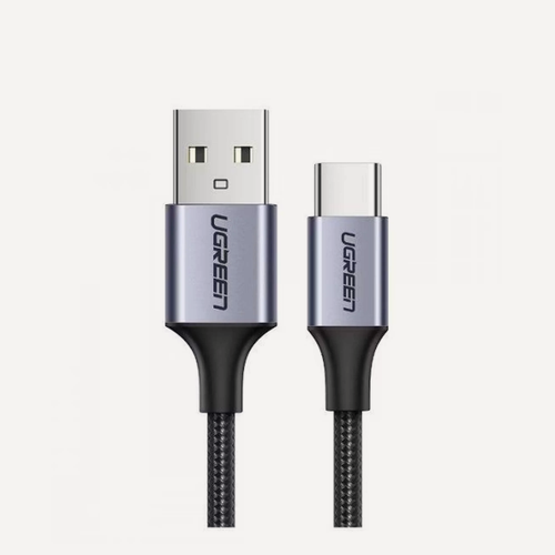 Изображение товара Ugreen US288 (60128) USB-A 2.0 to USB-C Cable Nickel Plating Aluminum Braid 2m space gray usb кабель (usb-a to usb-c)