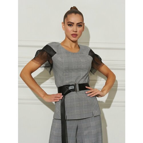 Блуза  D.va, размер 46, серый