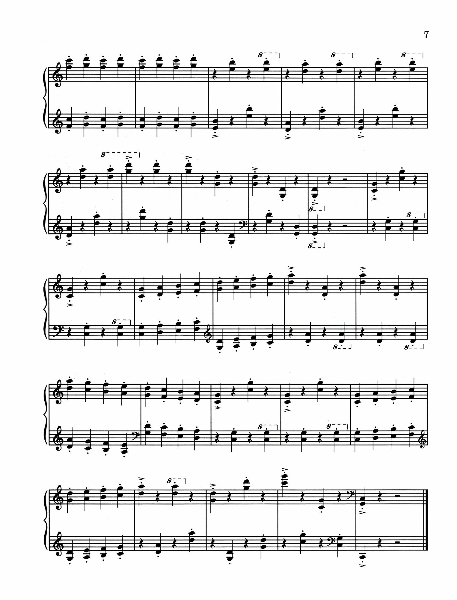 Пьесы для фортепиано на технику игры двойными нотами, октавами, аккордами - фото №5
