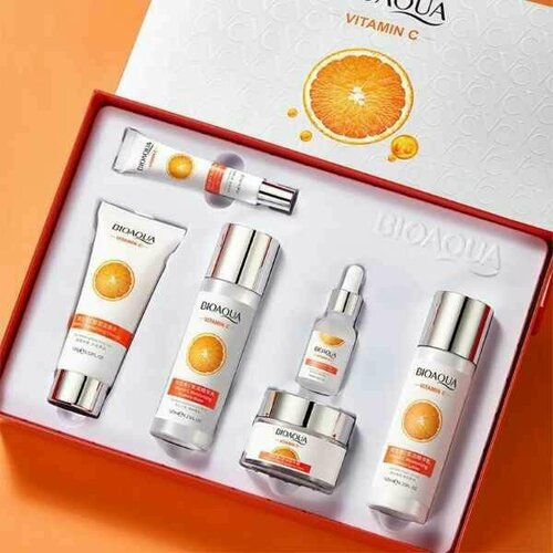 Подарочный набор косметики для лица с витамином С увлажняющий Bioaqua Vitamin C 6в1 1700₽