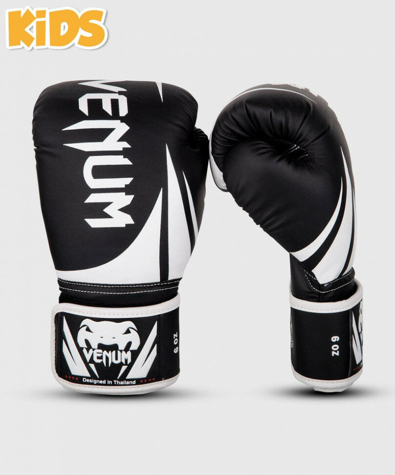 Боксерские перчатки детские Venum Challenger 2.0 8oz черный, белый