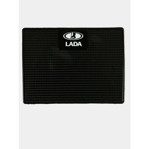 Коврик на панель автомобиля липкий, противоскользящий с логотипом для LADA / Коврик-липучка на панель автомобиля с логотипом LADA