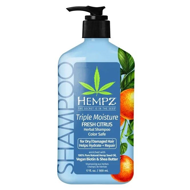 Шампунь Hempz Hair Care Triple Moisture Daily Herbal Replenishing Shampoo, Шампунь для волос Тройное увлажнение, 500 мл