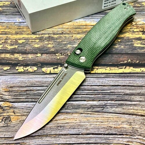 фото Нож складной realsteel rs7851g pathfinder, green micarta handle нет бренда