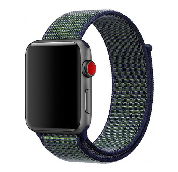 Ремешок для Apple Watch 42/44/45/49mm Nylon Loop Blue Green