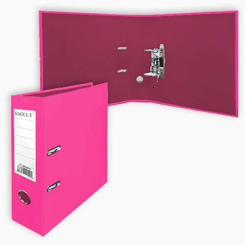 Папка-регистратор А4 KWELT сборная 75мм розоваябордовая ПВХ двухсторонний этикетка для маркировки металлическая окантовка КР-000463 475₽