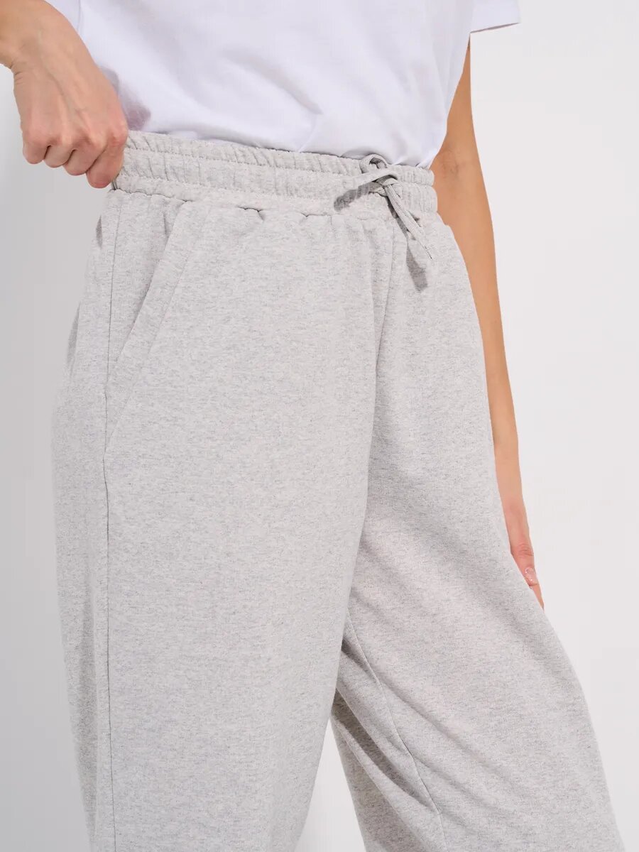 Брюки , размер L, светло-серый меланж — фото 1