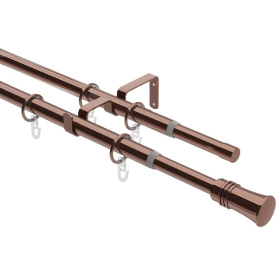 Карниз металлический Arttex Телескоп двухрядный 246.688 диаметр 16/19 коньяк 160/300