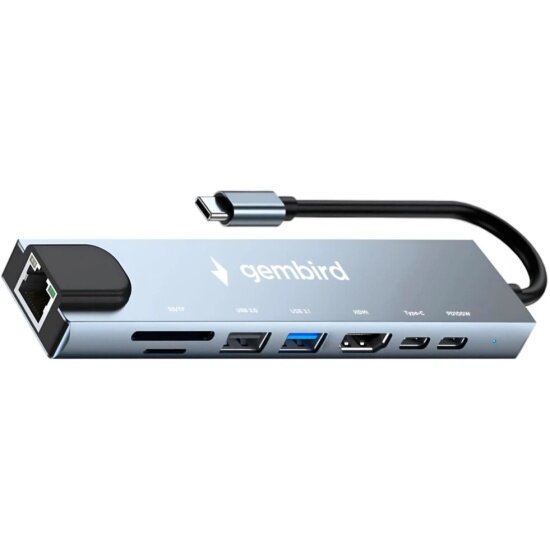 Мультифункциональная док-станция Gembird USB Type C 8 в 1