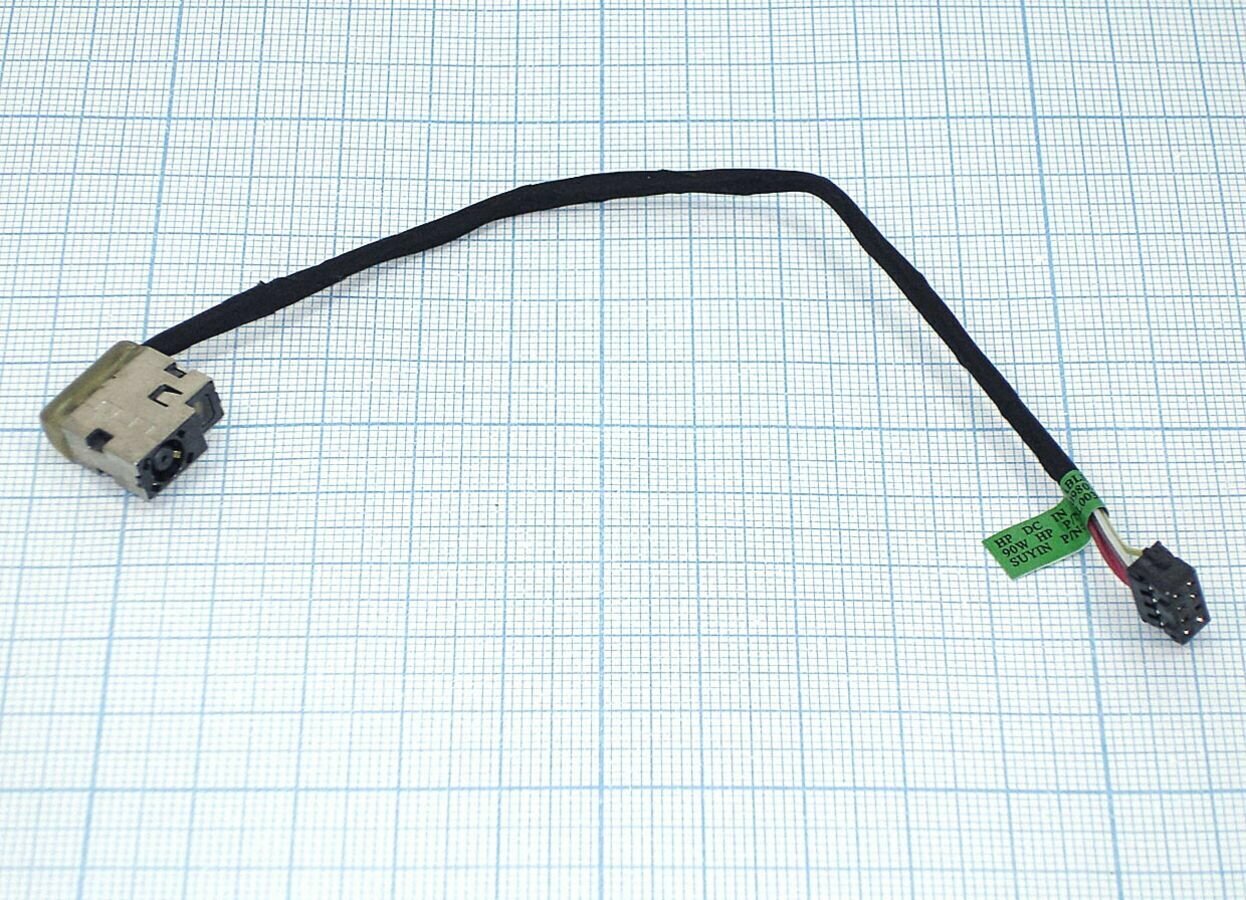 Разъем питания PJ582 для HP 250, 255, Pavilion 15-E, 17-E Series. 4.5x3.0 mm с иглой. С кабелем 17 см. p/n: CBL00360-0150, 709802-SD1. — фото 1