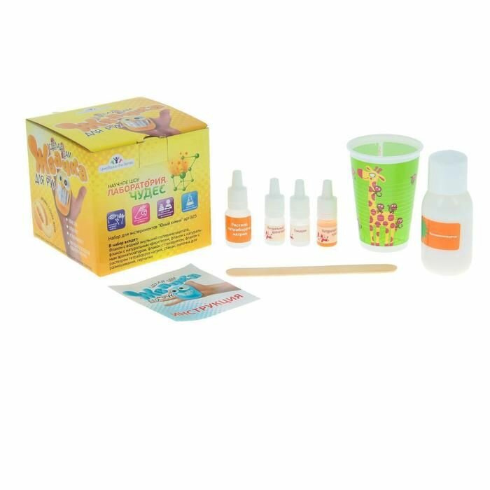 Набор для опытов и экспериментов БрикНик "Юный химик" Жвачка для рук "Сочная дыня" (825)