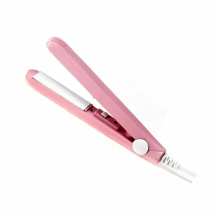 Выпрямитель для волос Luazon Home LW-27, мини, 25 Вт, керамическое покрытие, до 180 C, розовый