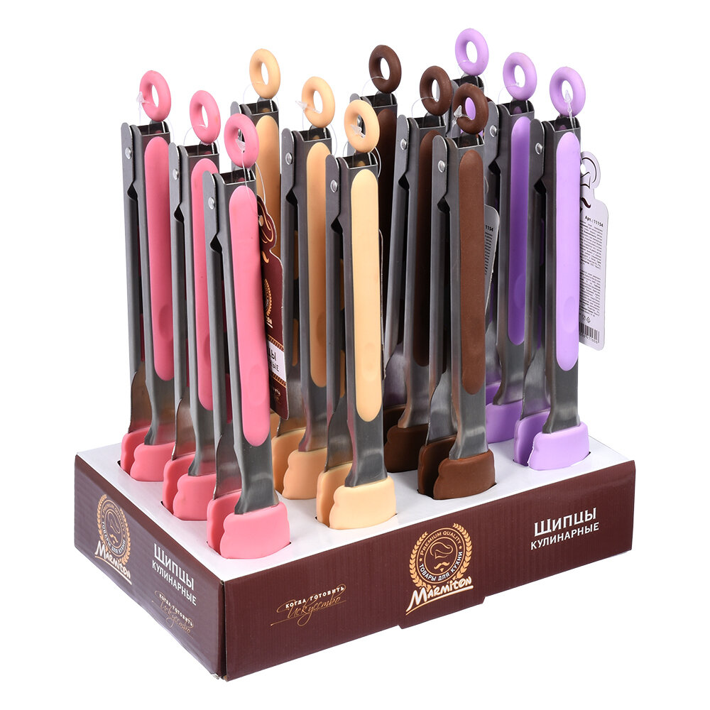 Щипцы кулинарные силиконовые 25 см  в дисплее MARMITON  11154 