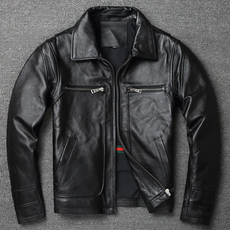 Куртка кожаная COPERSIAN, размер 4XL, черный