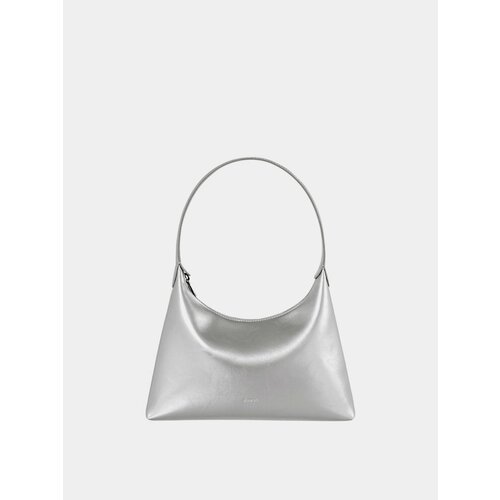 Сумка Stand Oil, фактура гладкая, серебро