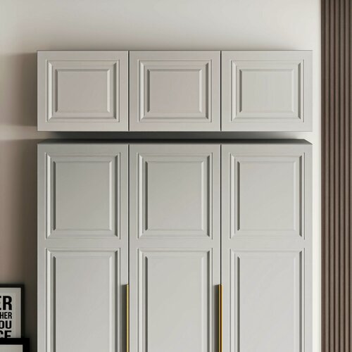 Изображение товара LAERA Антресоль на шкаф распашная 120х52х30 капри белая