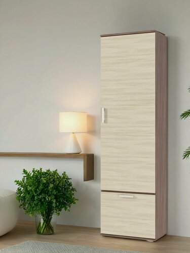 Изображение товара Шкаф-пенал Ника ШП600 (60х203,2х35,4) Ясень Шимо, напольный, отдельностоящий