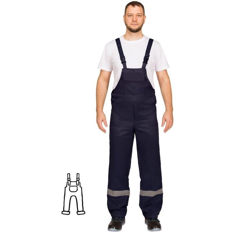 Полукомбинезон рабочий КНР мужской л16 синий васильковый размер 52-54 рост 170-176 см