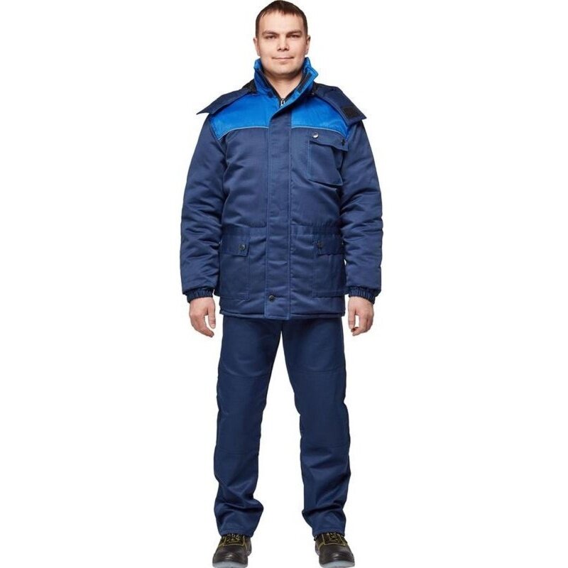 Куртка рабочая КНР зимняя мужская цвет синий васильковый размер 56-58 рост 170-176