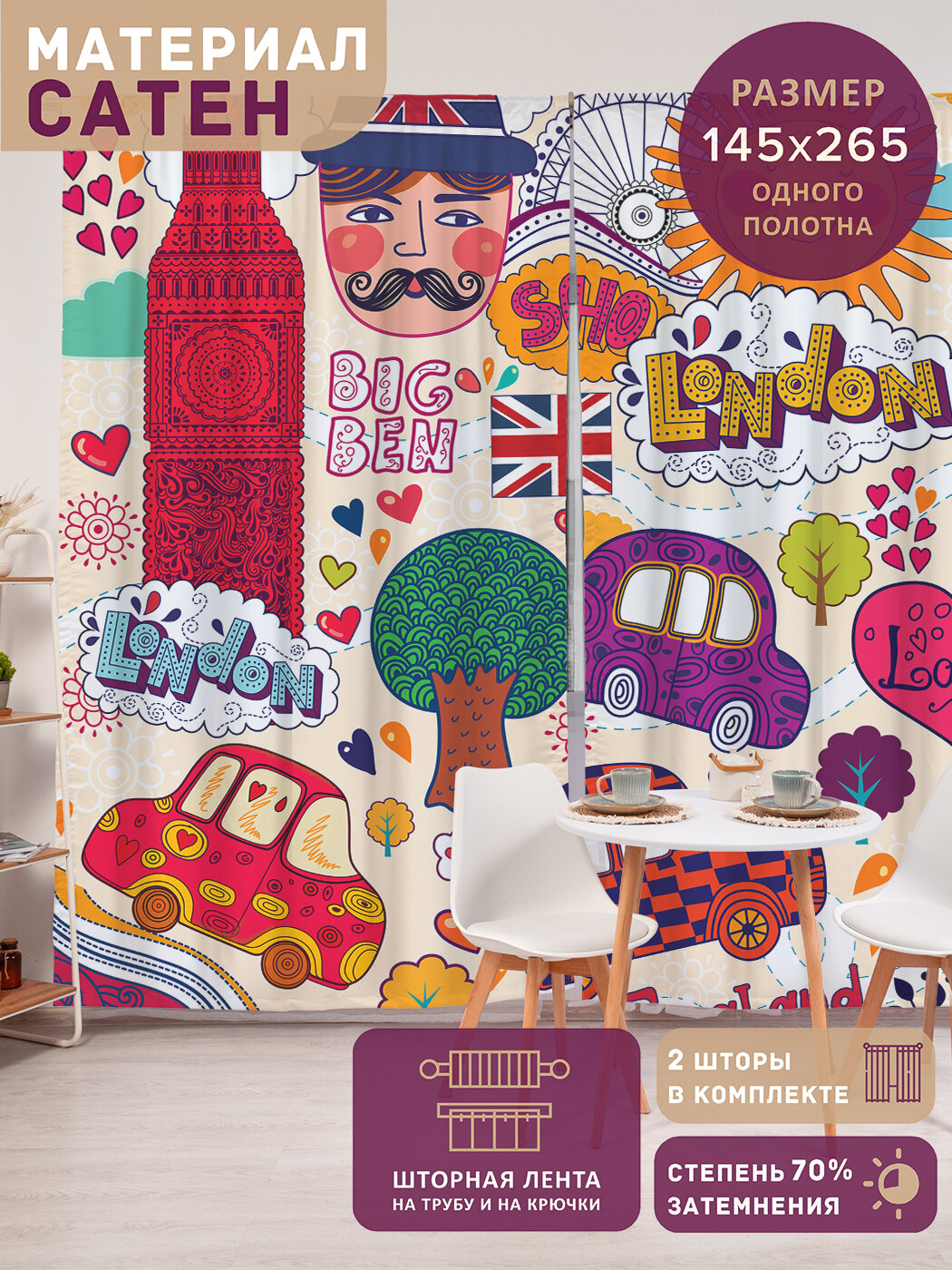 Фотошторы в спальню 