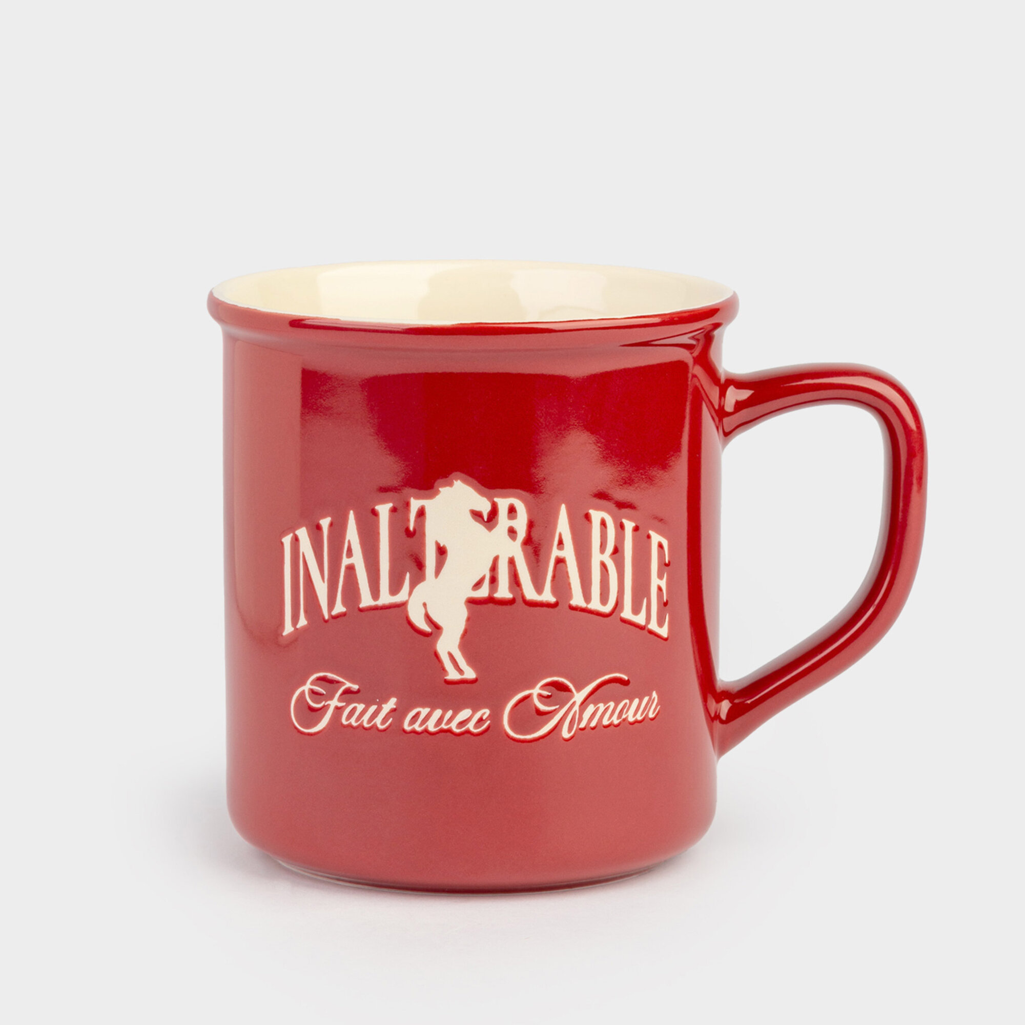 Кружка 430 мл фарфор N бордово-молочная Конь Great horse