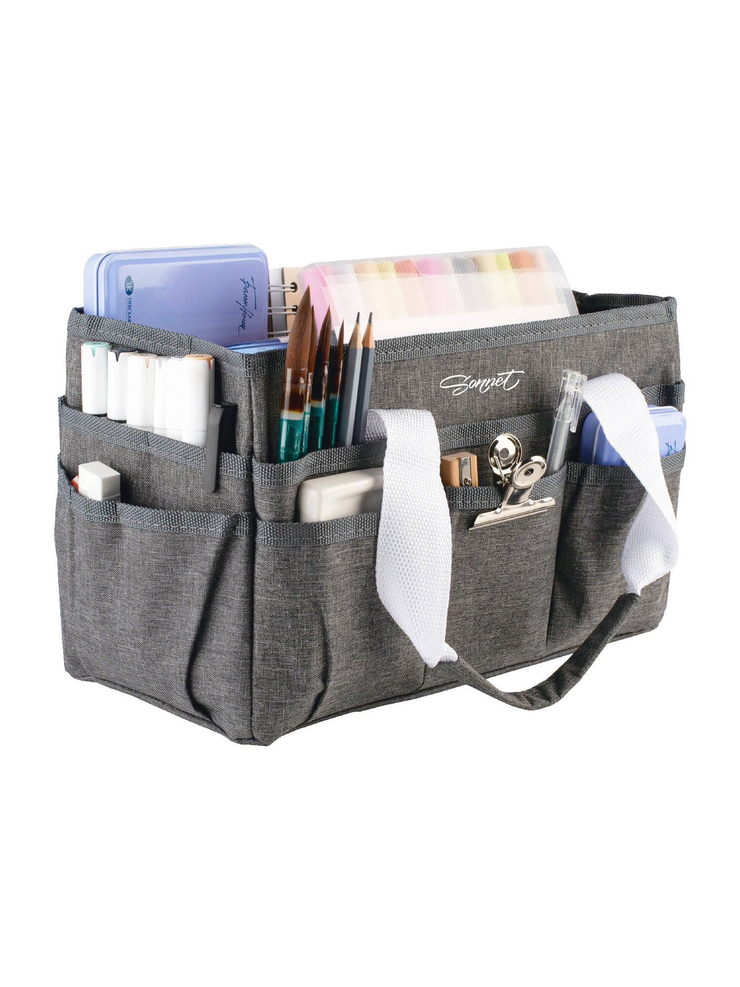 Сумка-органайзер для художника Сонет, размер 31x16x19 см, серый