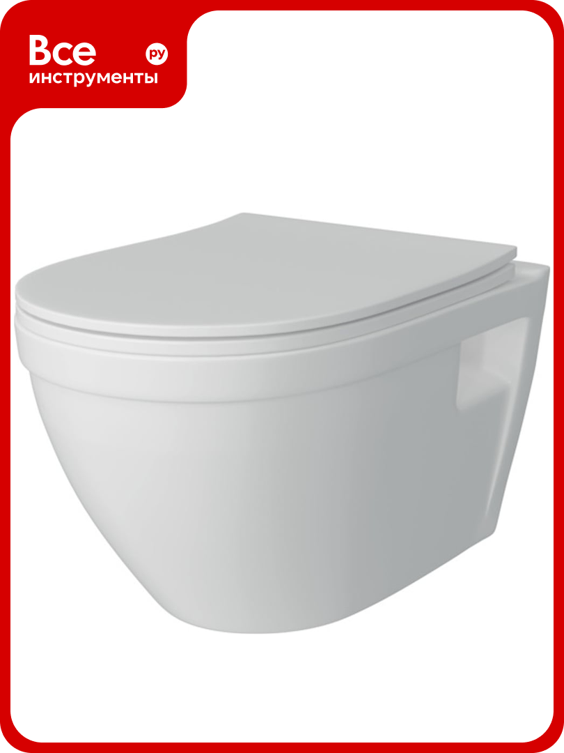 Подвесной унитаз Teymi Vitra безободковый сиденье микролифт T40804 ЦБ-00267163